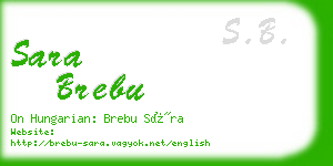 sara brebu business card